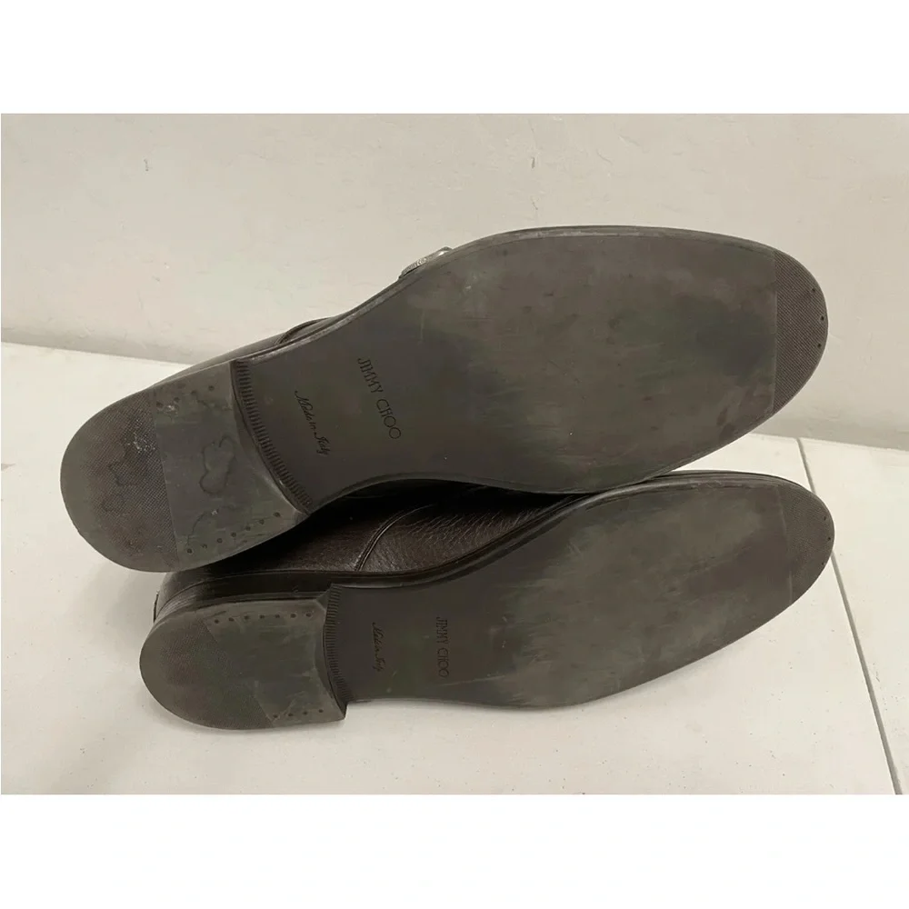 JIMMY CHOO Made in Italy Double Monk Strap Leather Boot‎ in Brown 44 US 11 $1095